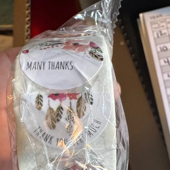 Floral Thank You Party Favor Stickers - Picture 2 of 5